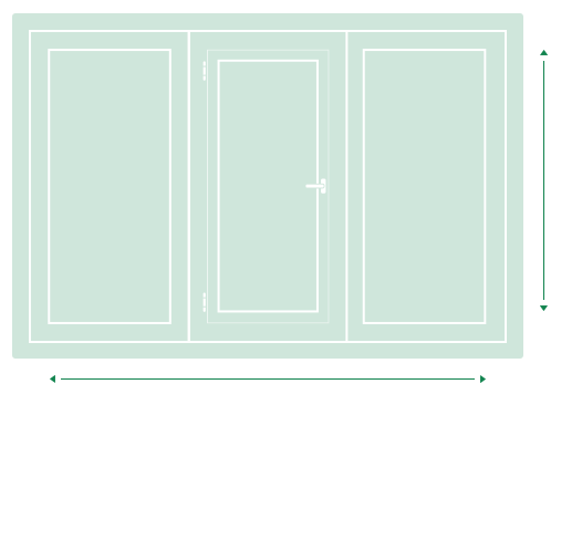 схема окна - рама с размерами Рехау